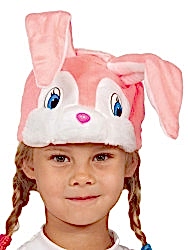Шапочка к костюму "Зайка" розовая детская