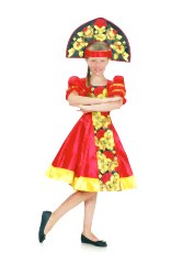 Карнавальный и сценический русский костюм "Хохлома" с вышивкой