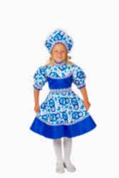 Карнавальный русский костюм "Забава" для девочки