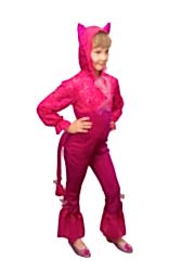 Карнавальный костюм "Кошка розовая" детский, для девочки