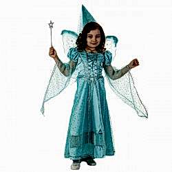 Карнавальный костюм "Фея сказочная" голубой атласный