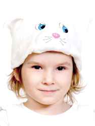 Маска-шапочка Кошечка белая детская