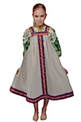 Русский народный костюм для девочки "Аленушка" лен