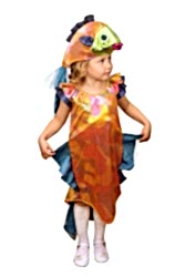 Карнавальный костюм "Рыбка Золотая" детский, для девочки