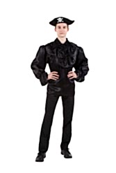 Пиратская рубашка черная для взрослых