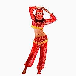 Карнавальный костюм "Принцесса Жасмин" красный взрослый