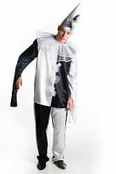 Карнавальный костюм "Пьеро" атласный, взрослый