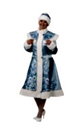 Костюм Снегурочки голубой с аппликацией